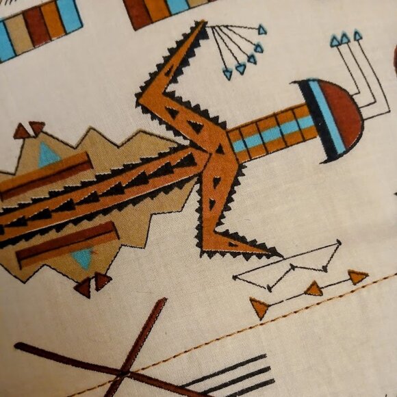 New Southwestern Clutch Wristlet Wallet Brown Cream Geometric Trifold Zip Pouch - Picture 7 of 8